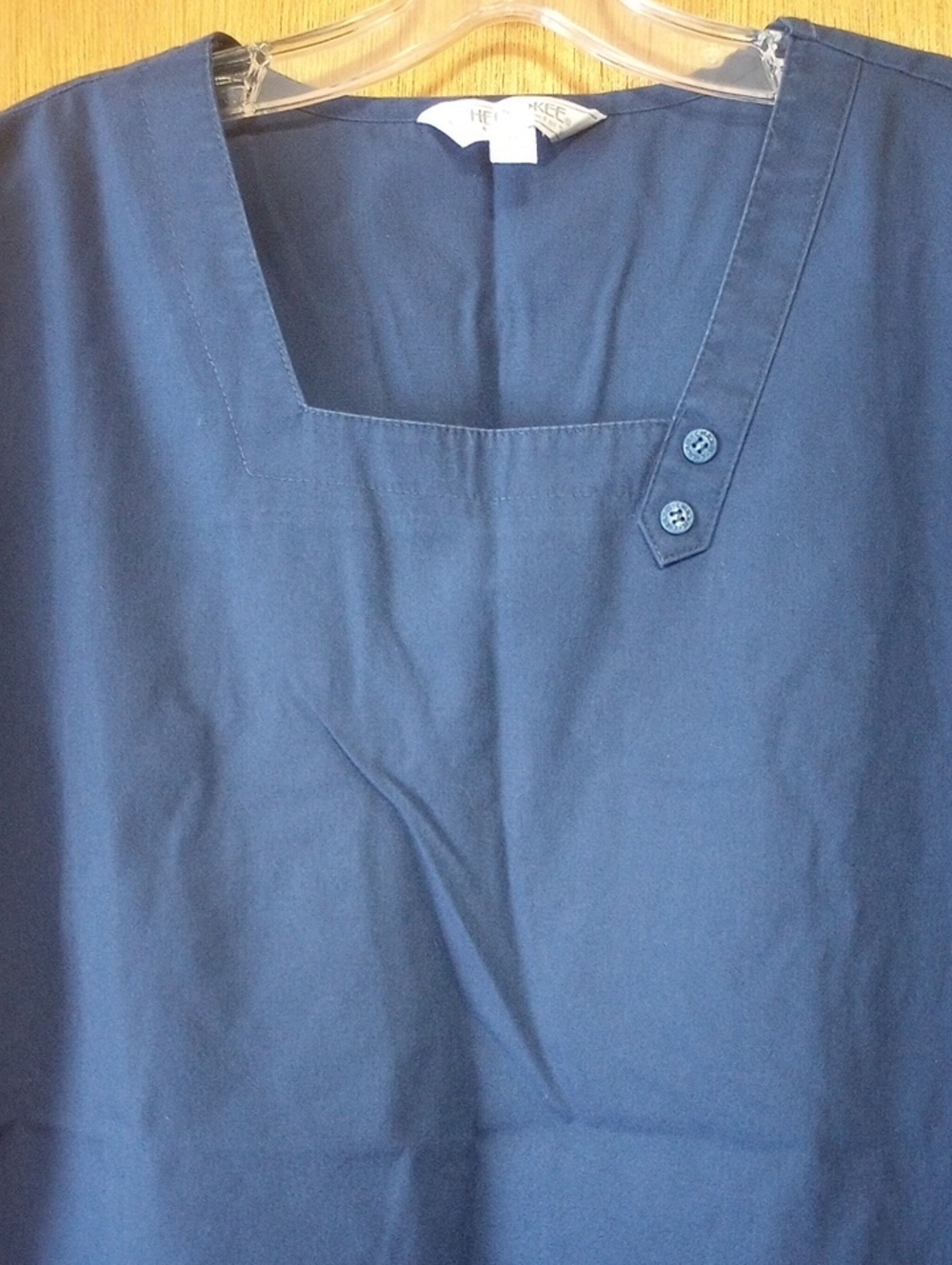Cherokee Navy Blue Medium Short Sleeve Cotton Scrub Top w/ Pockets